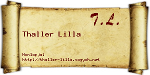 Thaller Lilla névjegykártya